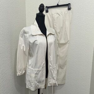 Dana Buchman Cream Utility Jacket and Pant Set
